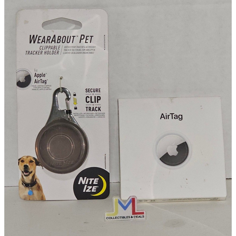 Apple AirTag & Nite Ize Wearabout Pet Clip Holder Combo For Dog/Cat Tracking